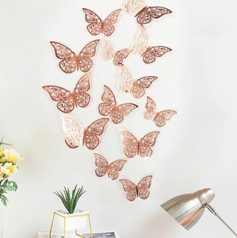 Butterfly wall decor rose gold